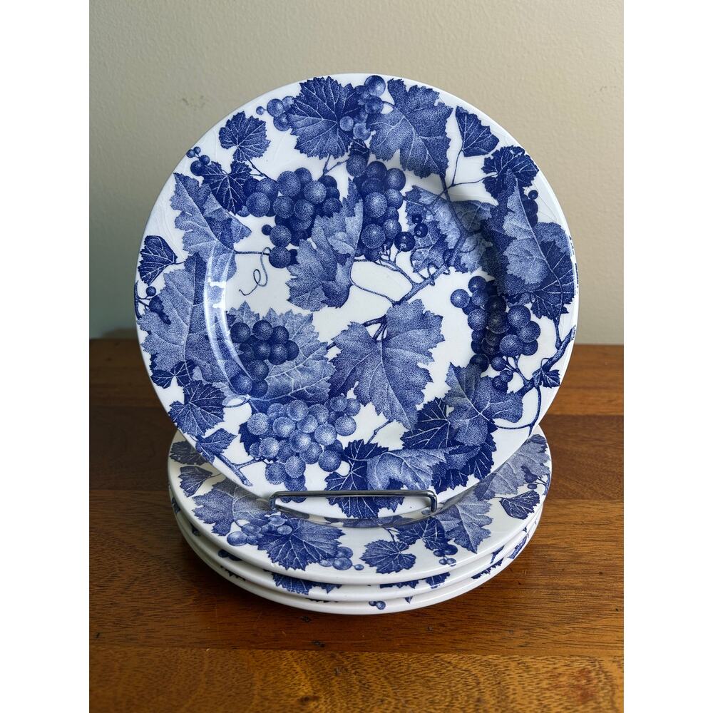Vintage Quadrifoglio Blue Grapevine Salad Plates